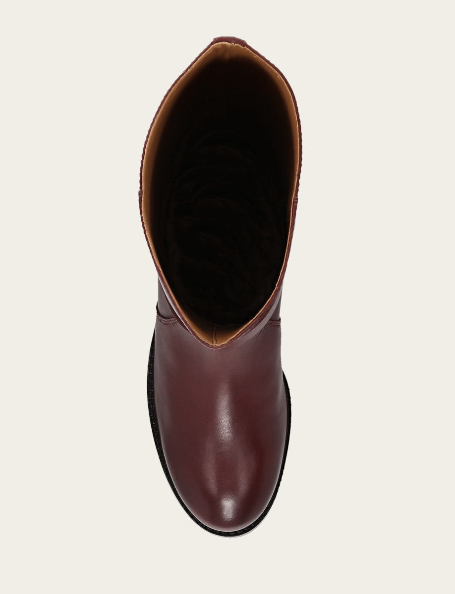 Melissa Belted Riding - Merlot - Top Down