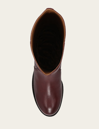 Melissa Belted Riding - Merlot - Top Down