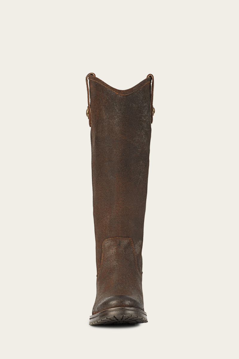 Melissa Double Sole Button Lug Tall - Brown - Front