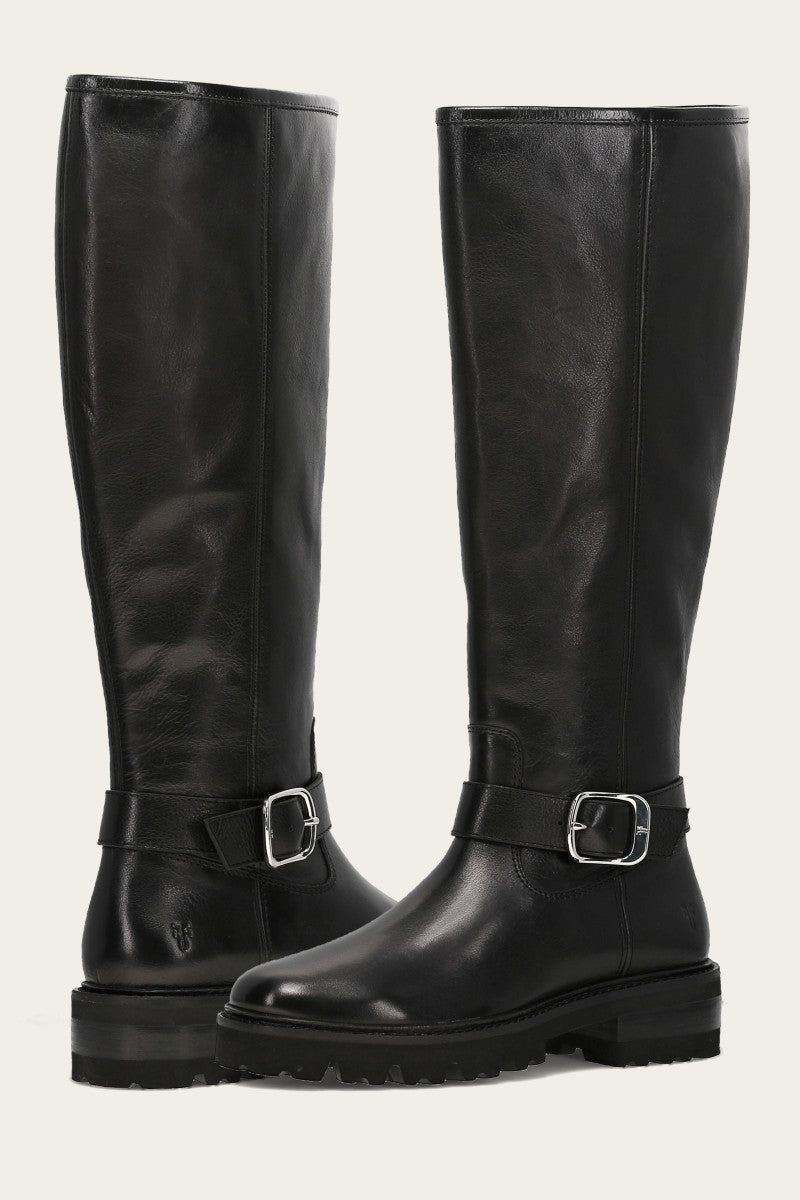 Olivia Buckle Tall - Black - Pair