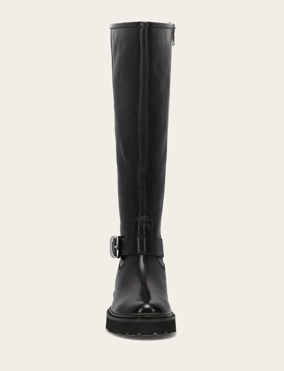Olivia Buckle Tall - Black - Front