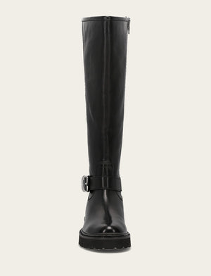 Olivia Buckle Tall - Black - Front