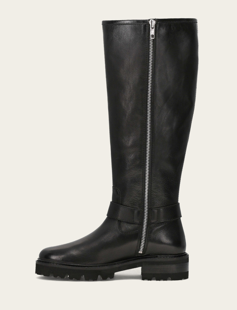Olivia Buckle Tall - Black - Inside