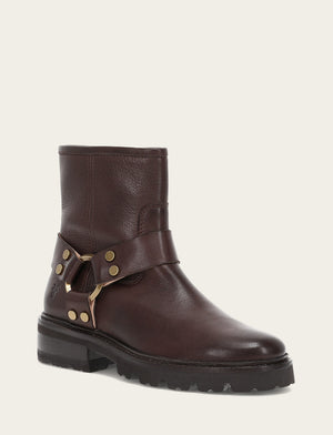 Women's Chocolate Olivia Harness Short Booties The Frye Company