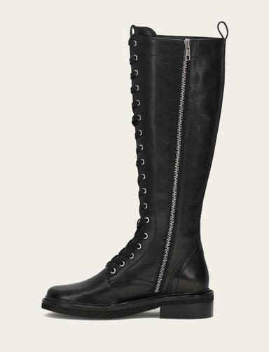 Phoebe Lace Up Tall - Black - Inside