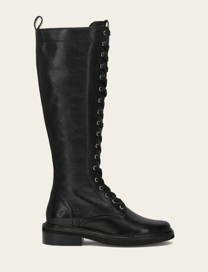 Phoebe Lace Up Tall - Black - Outside