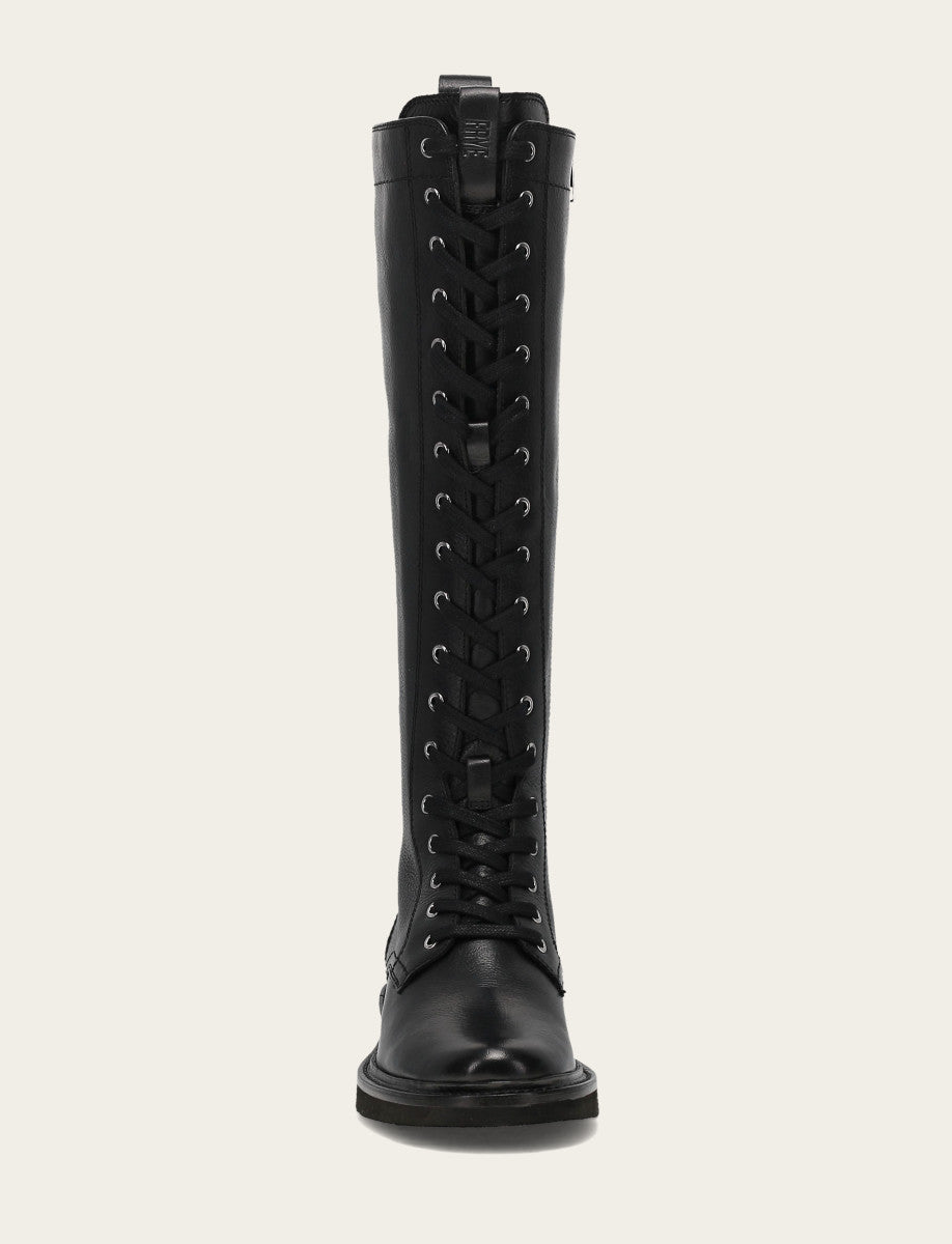 Phoebe Lace Up Tall - Black - Front