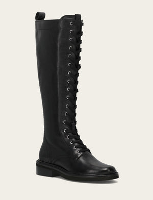 Phoebe Lace Up Tall - Black - Hero
