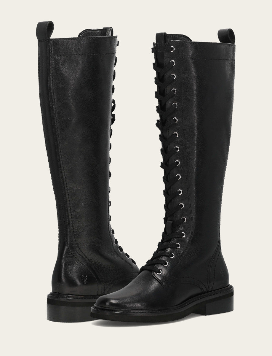 Phoebe Lace Up Tall - Black - Pair