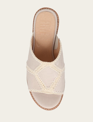 Pipa Crochet Platform Sandal - Ivory - Top Down
