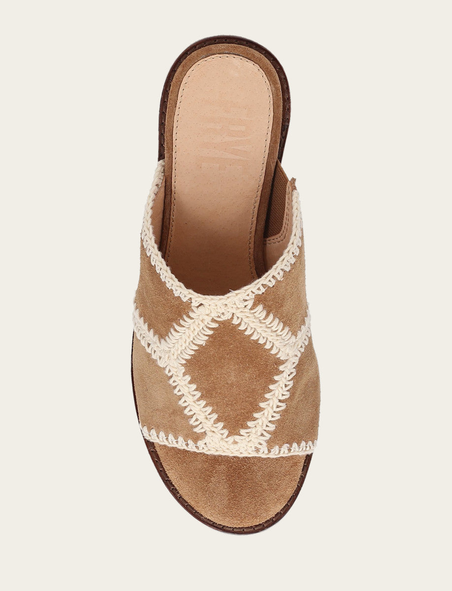 Pipa Crochet Platform Sandal - Almond - Top Down