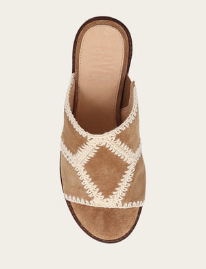 Pipa Crochet Platform Sandal - Almond - Top Down