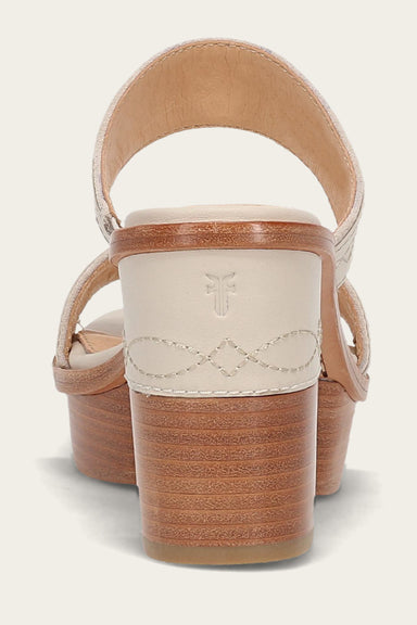Pipa Woodstock 2 Band Platform Sandal - Ivory - Back