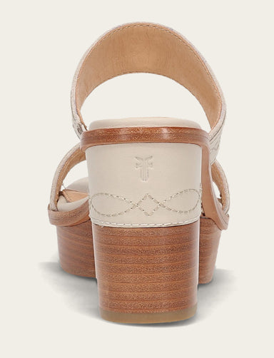 Pipa Woodstock 2 Band Platform Sandal - Ivory - Back