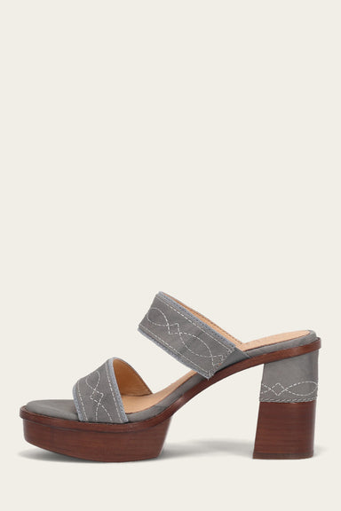 Pipa Woodstock 2 Band Platform Sandal - Grey Sky - Inside