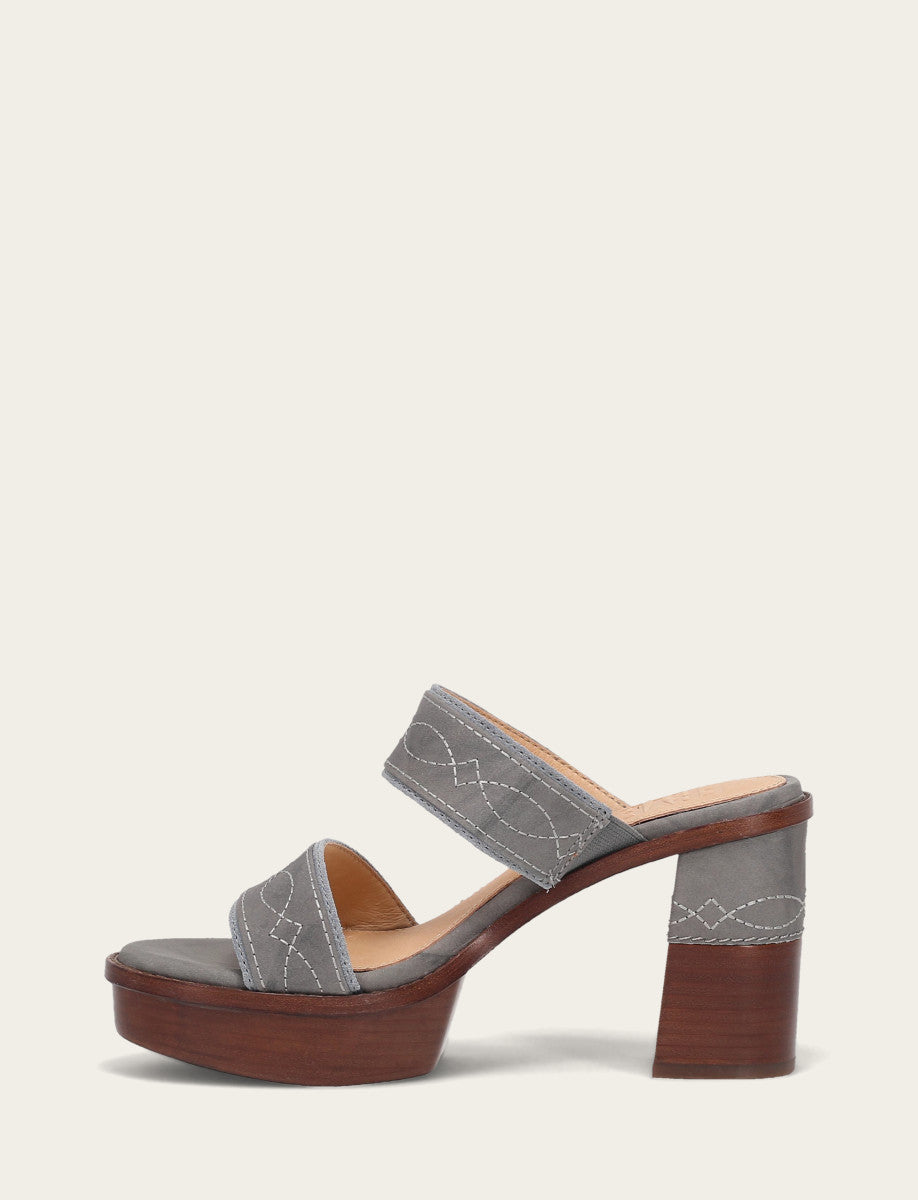 Pipa Woodstock 2 Band Platform Sandal - Grey Sky - Inside