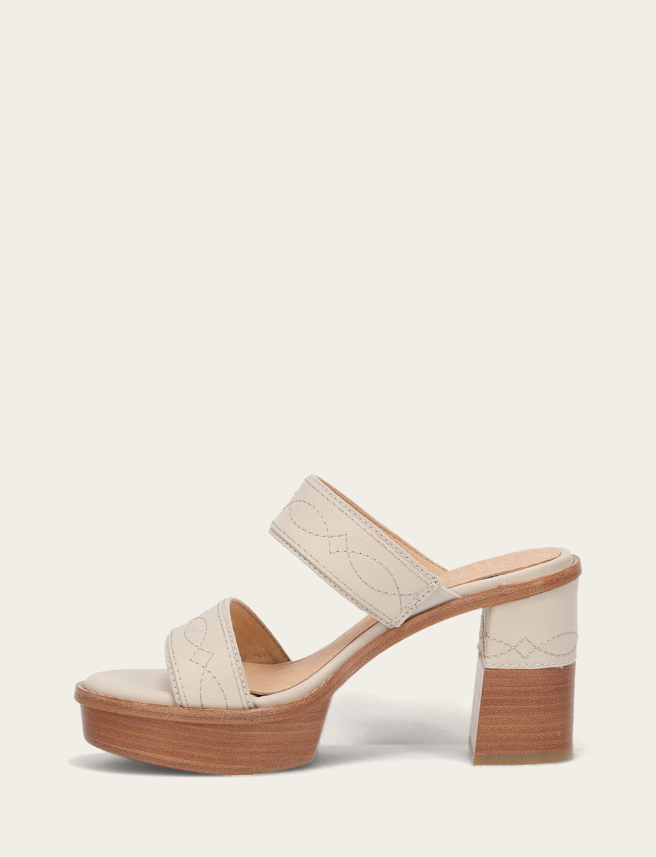 Pipa Woodstock 2 Band Platform Sandal - Ivory - Inside