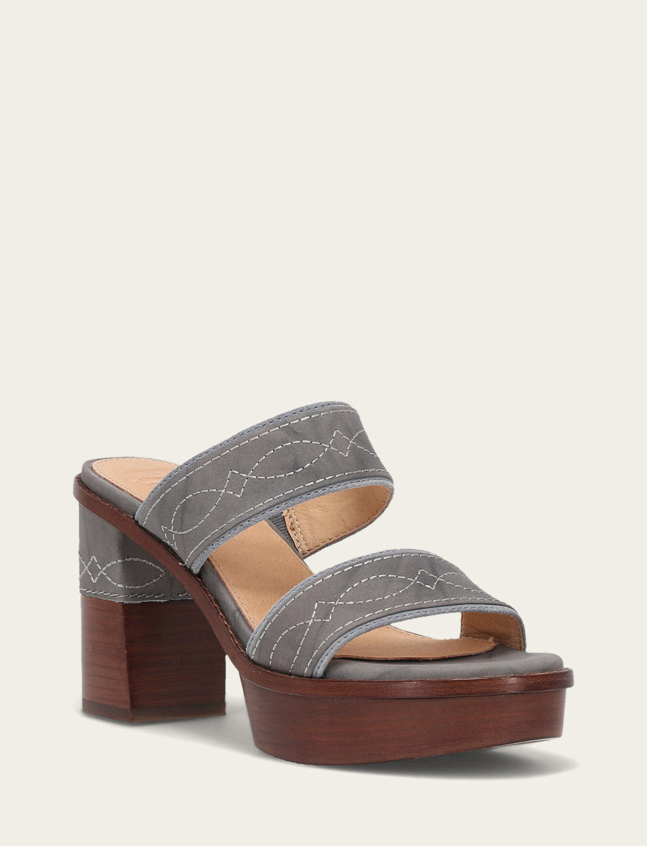 Pipa Woodstock 2 Band Platform Sandal - Grey Sky - Hero