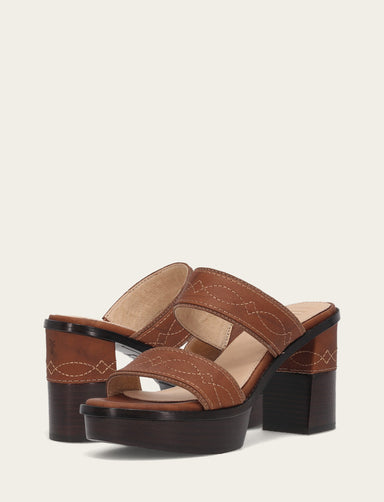 Pipa Woodstock 2 Band Platform Sandal - Saddle - Pair