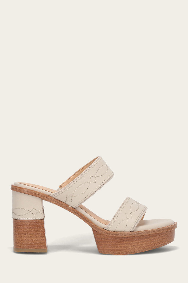 Pipa Woodstock 2 Band Platform Sandal - Ivory - Outside