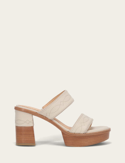 Pipa Woodstock 2 Band Platform Sandal - Ivory - Outside