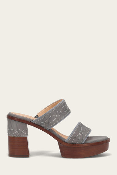 Pipa Woodstock 2 Band Platform Sandal - Grey Sky - Outside