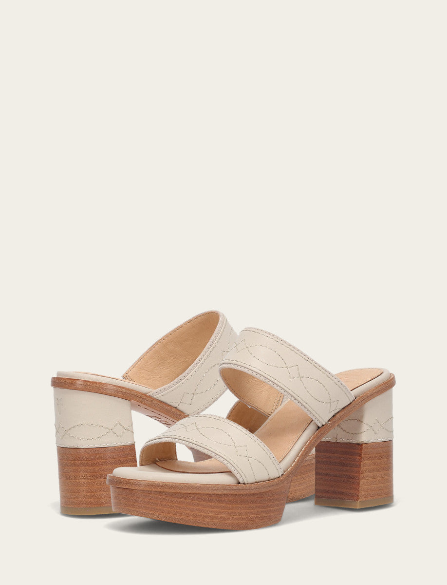 Pipa Woodstock 2 Band Platform Sandal - Ivory - Pair