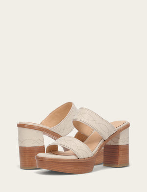 Pipa Woodstock 2 Band Platform Sandal - Ivory - Pair