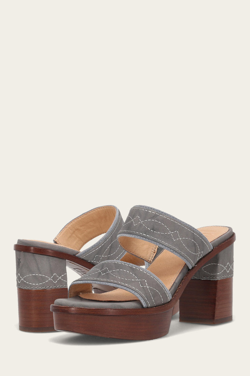 Pipa Woodstock 2 Band Platform Sandal - Grey Sky - Pair