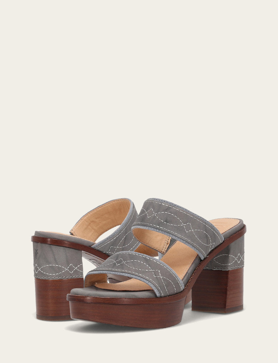 Pipa Woodstock 2 Band Platform Sandal - Grey Sky - Pair