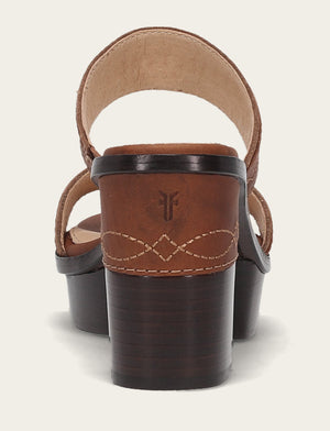 Pipa Woodstock 2 Band Platform Sandal - Saddle - Back