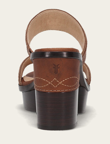 Pipa Woodstock 2 Band Platform Sandal - Saddle - Back