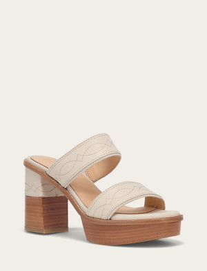 Pipa Woodstock 2 Band Platform Sandal - Ivory - Hero