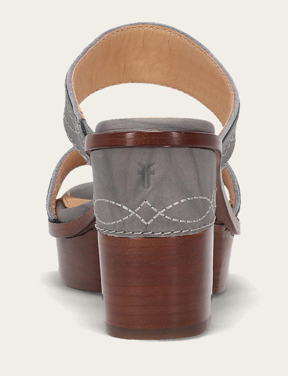 Pipa Woodstock 2 Band Platform Sandal - Grey Sky - Back