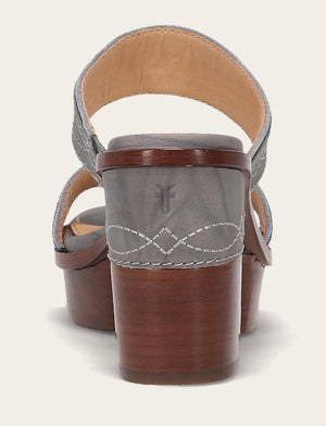 Pipa Woodstock 2 Band Platform Sandal - Grey Sky - Back