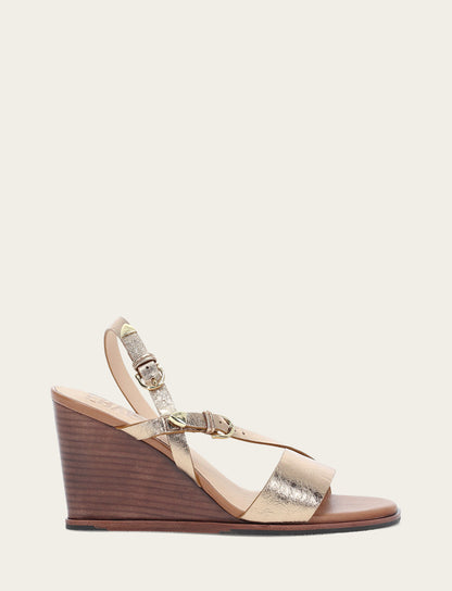 Rachel Buckle Sandal - Dark Gold - Outside