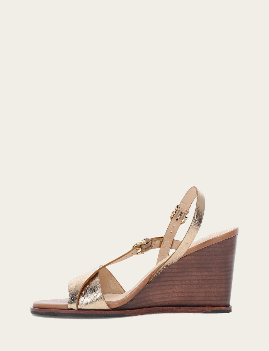 Rachel Buckle Sandal - Dark Gold - Inside
