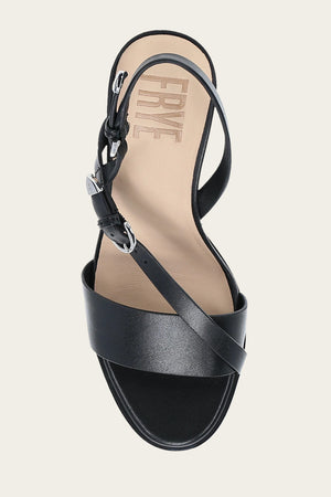 Rachel Buckle Sandal - Black - Top Down