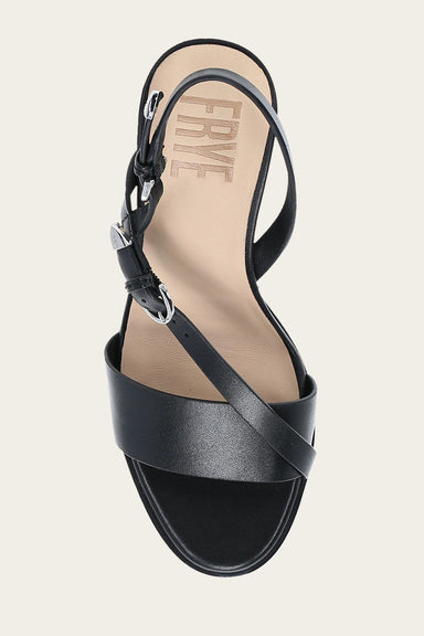 Rachel Buckle Sandal - Black - Top Down