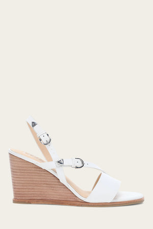 Rachel Buckle Sandal - White - Outside