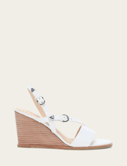Rachel Buckle Sandal - White - Outside