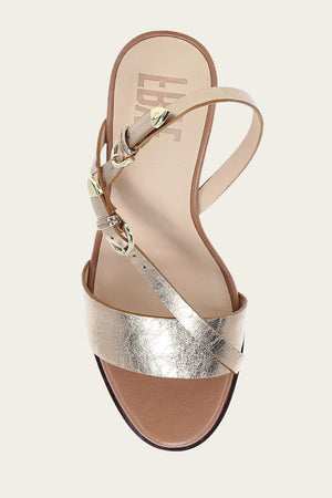 Rachel Buckle Sandal - Dark Gold - Top Down