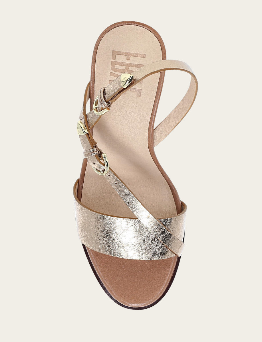 Rachel Buckle Sandal - Dark Gold - Top Down