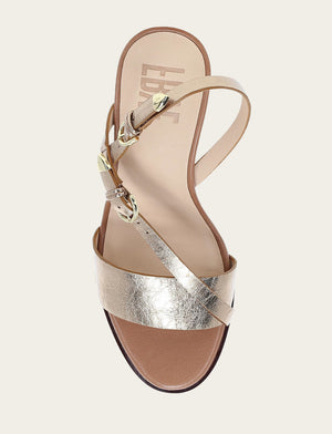 Rachel Buckle Sandal - Dark Gold - Top Down