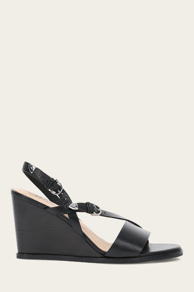 Rachel Buckle Sandal - Black - Outside