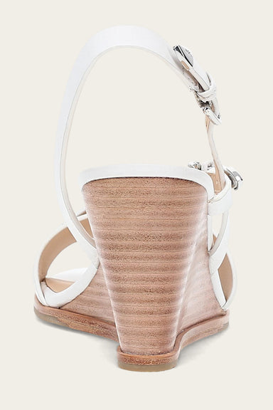 Rachel Buckle Sandal - White - Back