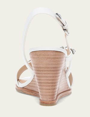Rachel Buckle Sandal - White - Back