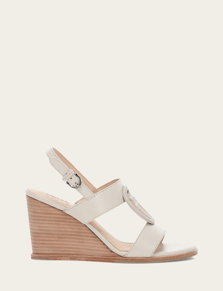 Rachel Logo Sandal - Ivory - Outside