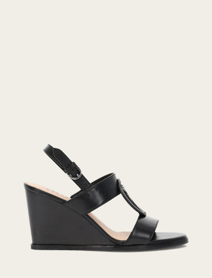 Rachel Logo Sandal - Black - Outside