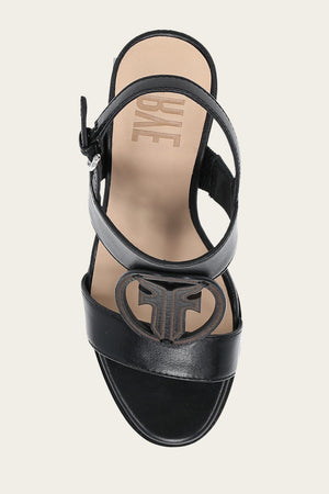 Rachel Logo Sandal - Black - Top Down